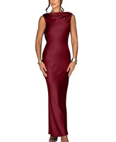 Nuevo Vestido de Noche Largo Elegante y Sofisticado con Abertura, Espalda Descubierta y Corte Entallado a la Moda
