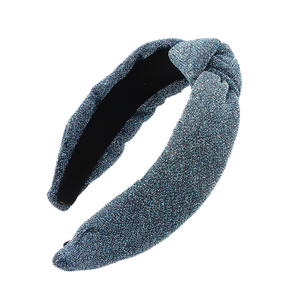 Diadema de Tela Azul con Nudos Hechos a Mano, Estilo Dulce con Estrellas Plateadas Brillantes, Moda de Lujo para Mujer, Color Pastel - Product Image 1