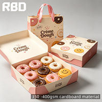Kit d'emballage de pâtisserie en papier kraft recyclable de luxe, fermeture magnétique, boîte cadeau pour gâteau ou beignets, logo imprimé, laminage mat
