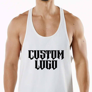 Camisetas sin mangas para hombre, con logo personalizado, estilo stringer, para gimnasio, fitness, tejidas, tallas grandes, transpirables, de algodón, para correr, entrenamiento, casual. - Product Image 5