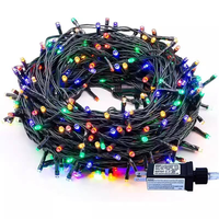 QHlunar Weihnachts-Außendekoration 100 LED Grüne Feenlichterkette 10M Dimmbar Batteriebetrieben IP44-Schutzklasse