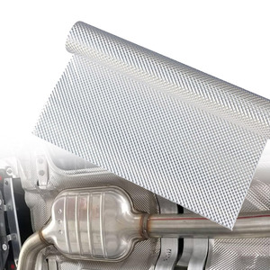 ADDCO 25 FEUILLES Bouclier thermique d'échappement en acier inoxydable SS304 gaufré 19,7\" X 19,7\"/27,6\" Enveloppe de silencieux pour barrière thermique automobile EPWR22ST5050 - Product Image 1