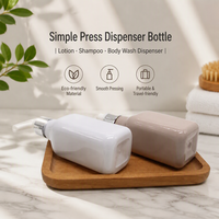 Flacon pompe carré simplifié en PET 200 ml pour huile essentielle, nettoyant visage, rechargeable, vide