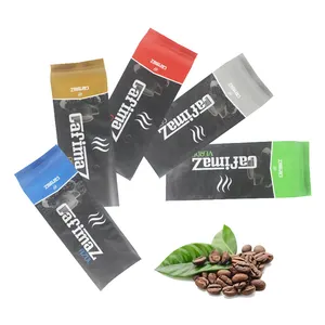 Foglio di alluminio plastica imballaggio alimentare sacchetto sigillato Quad stampa personalizzata soffietto laterale Quad Seal sacchetto di chicchi di caffè con valvola dell'aria