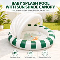 Aufblasbarer Babypool mit Sonnenschutz-Überdachung, Runde Weichboden-PVC-Konstruktion für Private-Label-Programme