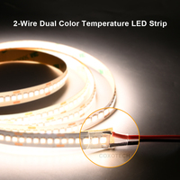 Bande LED intelligente avec garantie de 3 ans, SMD2835 PCB, blanc réglable 2 en 1, 12V 24V, dimmable 3000K-6500K, éclairage décoratif intérieur pour la maison