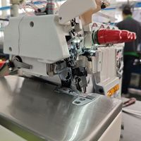 Machine à coudre surjeteuse à plat à entraînement direct haute vitesse Doso S5E-4AT avec moteur pour surjet et ourlet, épaisseur légère/moyenne