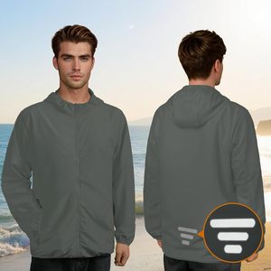 Men's UPF 50+ Full Zip Sun Protection Hoodie Long Sleeve <b>Light</b> Jacket For Hiking Fishing Summer Outdoor Wear - Product Image 6