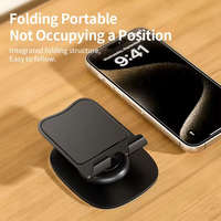 Support de téléphone rotatif à 360 degrés en alliage d'aluminium pliable, réglable, portable et flexible pour bureau, prix d'usine