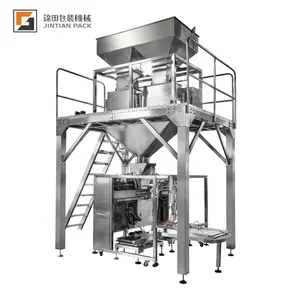 Automatic packing line for big pouch 10-50KG larger linear weigher preformed bag packing machine