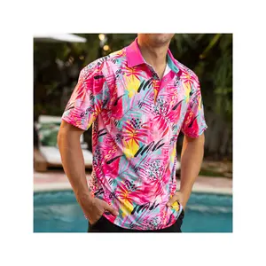 Benutzer definiertes Logo All Over Print Golf Kleidung Bowling Shirt Lässige Golf Polo Shirts Fit Dry Polo Shirts für Männer