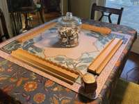 Tapis de mahjong carré de 33,5 pouces avec imprimé grue et pin, tapis de jeu antidérapant et insonorisant pour mahjong, poker, jeux de société