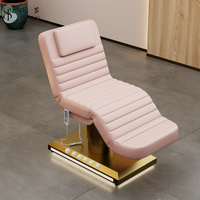 Table de massage électrique de luxe HICOMED à 3 moteurs, en cuir PU, éponge haute densité, structure métallique, appui-tête intégré, pour hôtel et chambre.