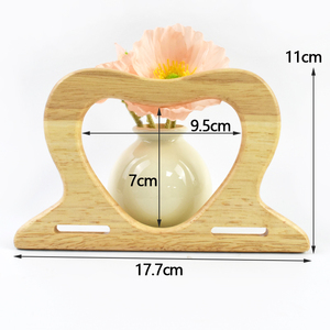 Meetee XP257 17.7*11cm Asas <span class=keywords><strong>de</strong></span> Madera Elegantes en Forma <span class=keywords><strong>de</strong></span> Corazón para Bolsos <span class=keywords><strong>de</strong></span> <span class=keywords><strong>Ganchillo</strong></span> DIY, Bolsos Tote, Accesorios para Bolsos - Product Image 2