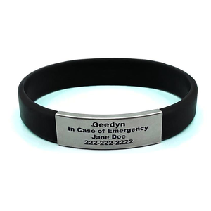 Pulseras Deportivas Personalizadas de Doble Cara con Texto Personalizado, Pulsera de Silicona Rosa con Identificación para Hombre y Mujer - Product Image 1