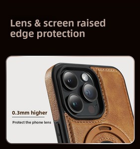 <span class=keywords><strong>Coque</strong></span> de téléphone magnétique avec support anneau métallique personnalisable en usine pour <span class=keywords><strong>iPhone</strong></span> 17 Pro Max, 17 Pro, 17 avec béquille - Product Image 4