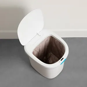 BOOMJOY wholesale plastic townew smart electric vacuum trash cans bathroom cautomatic round trash can with sensor