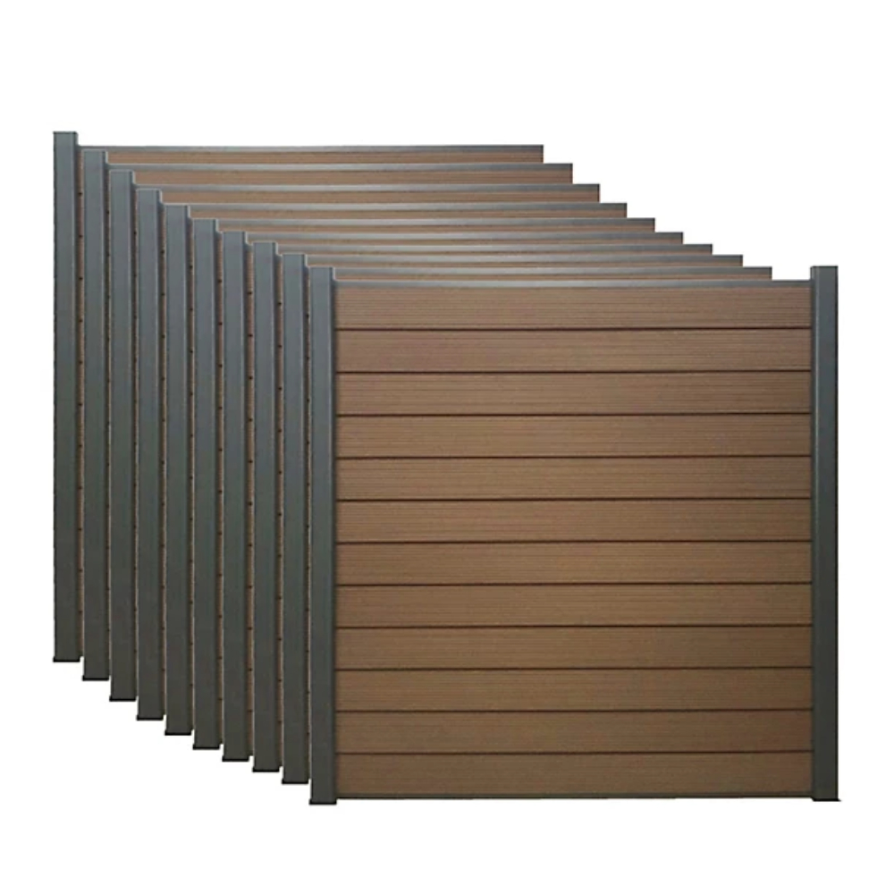 Easy Installation Outdoor WPC Fence Panels Anti-UV Waterproof DIY Fence Aluminum Post Accessories Privacy Fence for Garden Home
