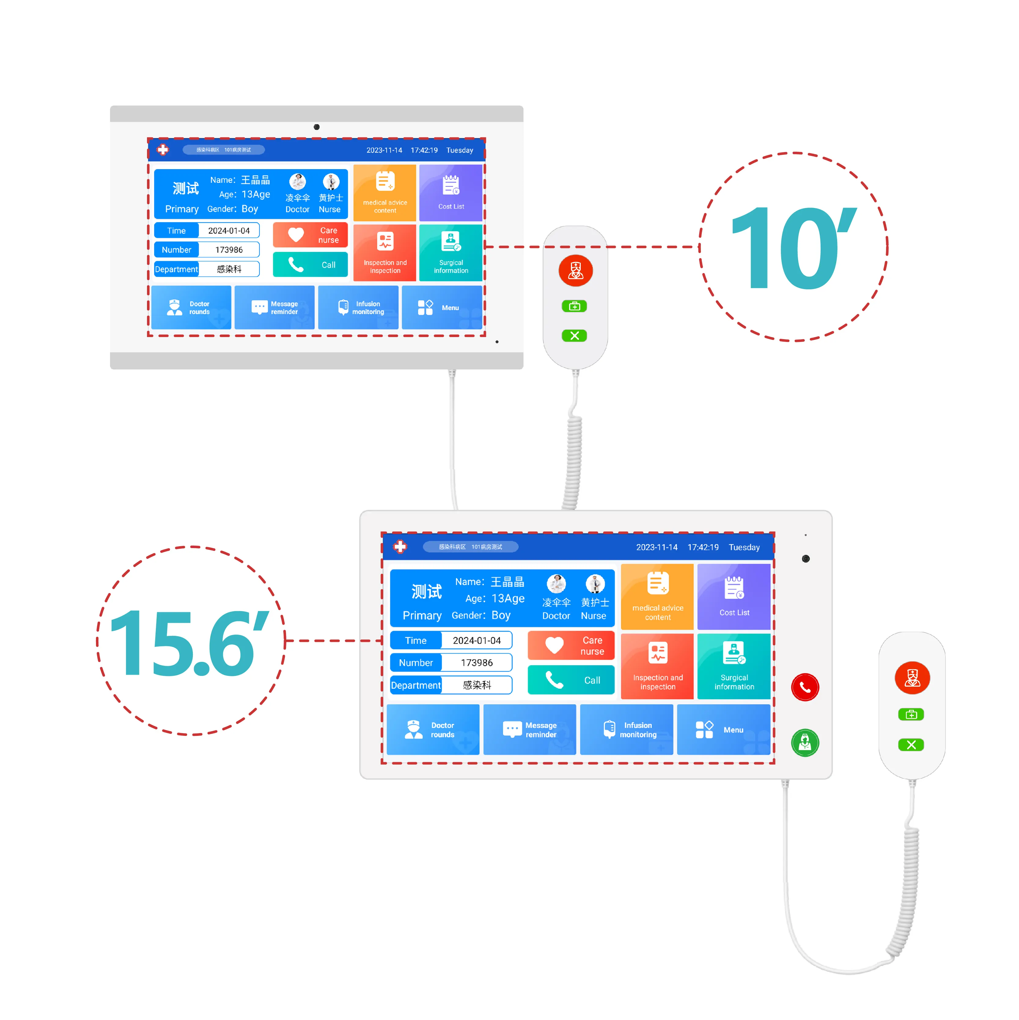 Sistema de intercomunicación médico Estación de montaje en pared Llamada de enfermera