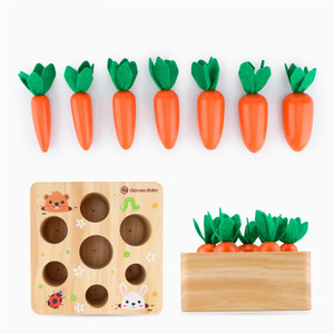 Montessori Wooden Shape Sorting Matching <b>Puzzle</b> Carrots Harvest Game <b>Puzzle</b> Cube Educational Toys for Toddlers Babies Boys - Product Image 4
