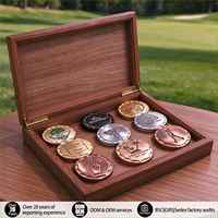 Marqueur de balle de golf OEM en gros 35 mm, couleurs variées, logo gravé à la main, en alliage de zinc, bord martelé, marqueur de balle de luxe pour club