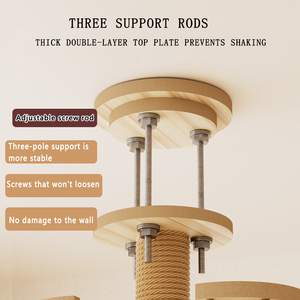 Venta al por mayor de lujo alto gato grande árbol torre con rascador cama hamaca muebles para gatos de alta resistencia - Product Image 3