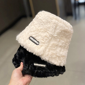 Otoño/Invierno nueva moda felpa cálido todo Color sólido cubo <span class=keywords><strong>sombrero</strong></span> blanco pescador <span class=keywords><strong>sombrero</strong></span> señoras Panamá felpa lavabo <span class=keywords><strong>sombrero</strong></span> - Product Image 2