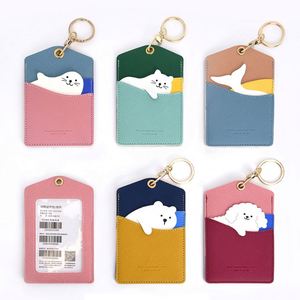 Wholesale Cute Animal PU <b>Leather</b> Keychains Custom Colorful Card Holder Keychain for Kids' School Use Promotional Accessory - Product Image 3