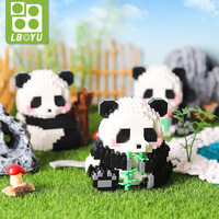 Micro blocs de construction bricolage Figure jouets divers Styles Animal Mini brique Construction Puzzle pour 5 7 ans en plastique avec Panda