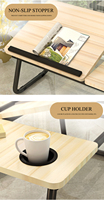 Table pliante en bois pour ordinateur portable de bureau, bureau d'ordinateur pliable, table d'étude pliable pour enfants