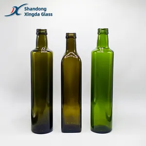 Xingda Bespoke Drak Green Brown Black 250Ml 500Ml 750Ml 1000Ml Round Square Vinegar Olive Oil Glass Bottles Manufacturer