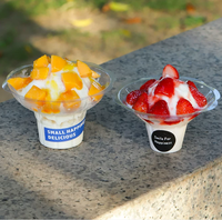 Gobelets en plastique pour glace pilée, gobelet en forme de fleur, gobelet jetable en plastique PET