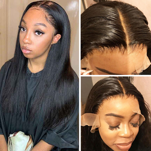XBL brésilien Remy Full Swiss Lace perruques de <span class=keywords><strong>cheveux</strong></span> humains pour les femmes noires Styles de vague profonde longue ligne droite avec <span class=keywords><strong>frange</strong></span> bébé coiffure - Product Image 3