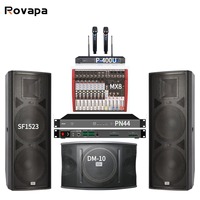 Fabrika Fiyatı Tam Seri Çift 15 İnç 1200W Hoparlör Pasif Woofer Bas Subwoofer Sahne Ses Mikseri Profesyonel Mikrofon Amfisi