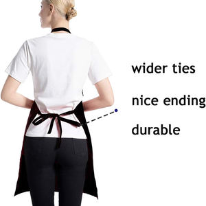 Tablier de cuisine réglable en polyester et coton pour serveur, chef, nettoyeur de vitres, ou salon de manucure, avec logo personnalisé et deux poches – Vente en gros - Product Image 4