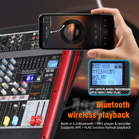 CHXYKOM T102-FX Table de mixage audio professionnelle 24 bits avec effets DSP, égaliseur 7 bandes, lecteur MP3, enregistreur USB pour voix réglable