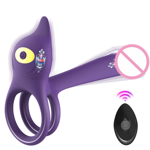Cincin Pengunci Kontrol Jarak Jauh Nirkabel 10 Getaran <span class=keywords><strong>Vibrator</strong></span> Penis untuk Pria dan Wanita Produk Dewasa - Product Image 1