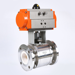 Válvula de Bola Neumática de Cerámica de 3 Pulgadas, Acero Inoxidable 304, de Doble Acción, con Actuador Neumático de 2 Vías y Conexión de Brida - Product Image 3