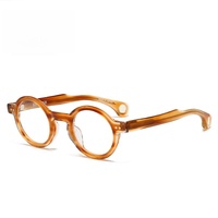 CHARMLIBRARY Monturas Ópticas de Acetato Estilo Japonés, Montura Completa, Puente con Diseño de Orificio, Diseño en Capas, Listas para Lentes Graduadas, Logotipo Personalizado, Gafas