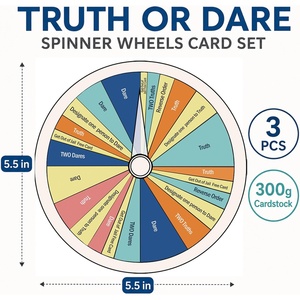 Ruote Girevoli Personalizzate per Gioco della Verità o del Timore con Carte Interattive per Feste |   Carte sfida casuali per amici, attività rompighiaccio - Product Image 2