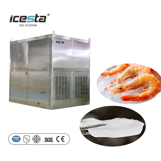 Icesta 1t 2t 3t 5t 10ton Industrial Automatic PLC Controlled Water Cooling Plate Ice Maker