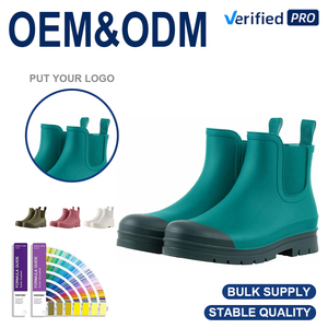 Bottes de pluie Chelsea imperméables pour femmes, bottes courtes en caoutchouc pour jardin, durables, antidérapantes, chaussures d'extérieur - Product Image 1