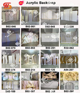 SMOOTH New Arrival Black Acrylic Square Arch <b>Backdrop</b> <b>Stand</b> With White Led Light For Events <b>Backdrops</b> - Product Image 5