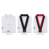Seragam Taekwondo Poomsae Bahan Poliester Katun untuk Latihan dan Demonstrasi Seni Bela Diri Layanan OEM