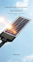 Lámpara Solar de Calle de Alta Luminosidad 504LED, IP65 Impermeable, con Sensor de Movimiento, Control Remoto, Funcionamiento Automático del Anochecer al Amanecer, Baja Temperatura