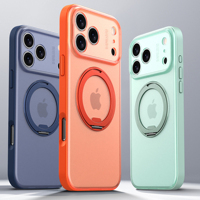 Coque de téléphone magnétique mate translucide anti-traces de doigts avec support rotatif pour iPhone 18 Pro Max, compatible iPhone 18 et 17