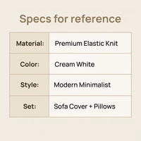 Housse de canapé extensible moderne unie couleur crème pour salon, en polyester/coton, protection de meubles élastique, lavable en machine