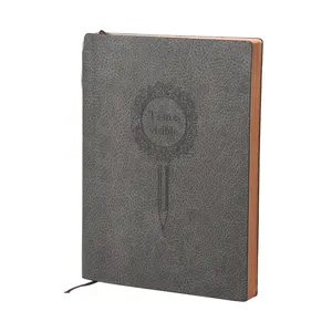 Custom Size Debossed Logo Soft Cover Fashion Business Leather A5 Notebook