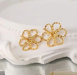 Pendientes de Oro Real de 18K con Forma de Girasol y Flor de Ciruelo Xinfly Au750 para Mujer, Joyería al por Mayor para Regalos - Product Image 3
