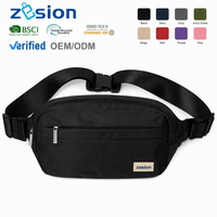 Sac banane BSCI personnalisé avec logo, sac de ceinture en nylon, sac bandoulière, sac de hanche, vente en gros, fabricant OEM